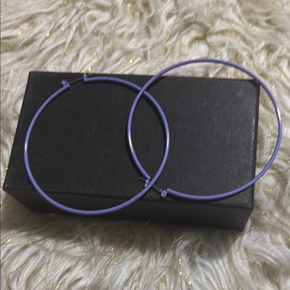 Purple Hoop Earrings